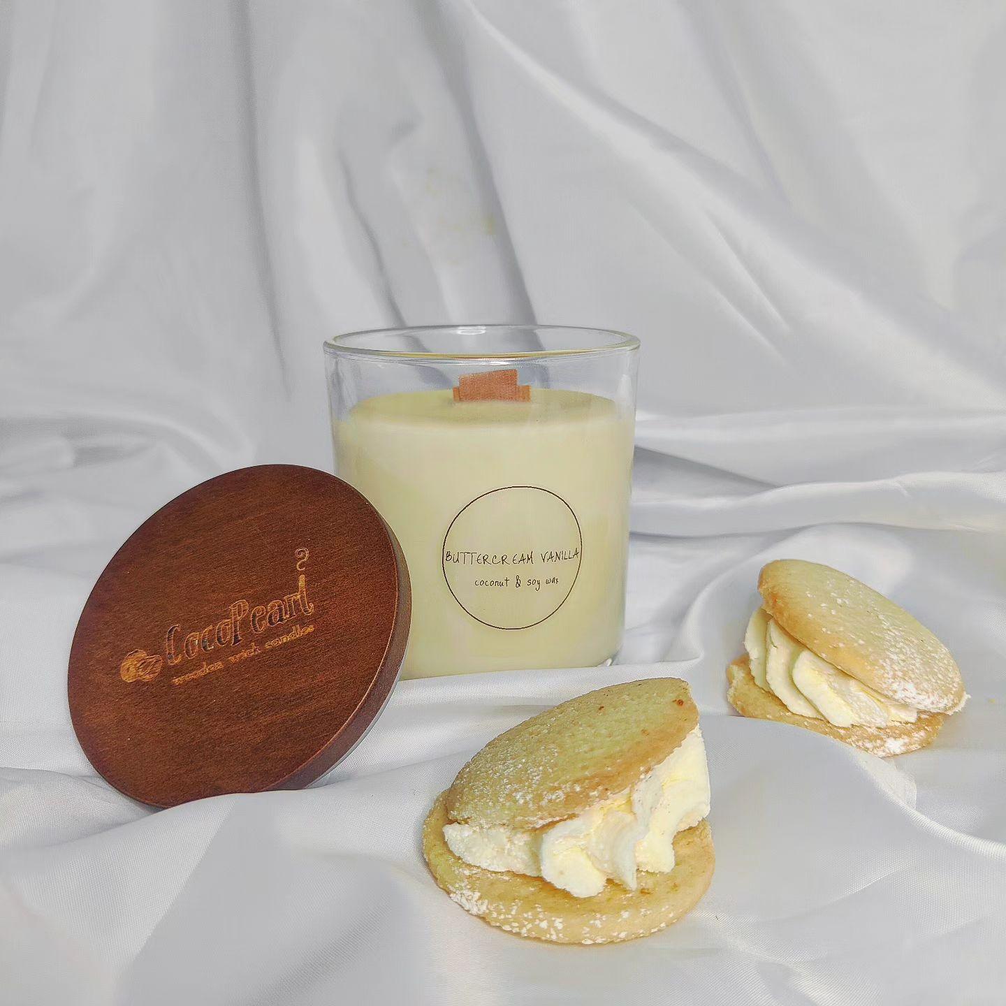 Buttercream vanilla | Wooden wick - CocoPearl Candles