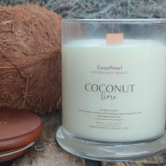 Coconut & Lime | Wooden wick - CocoPearl Candles