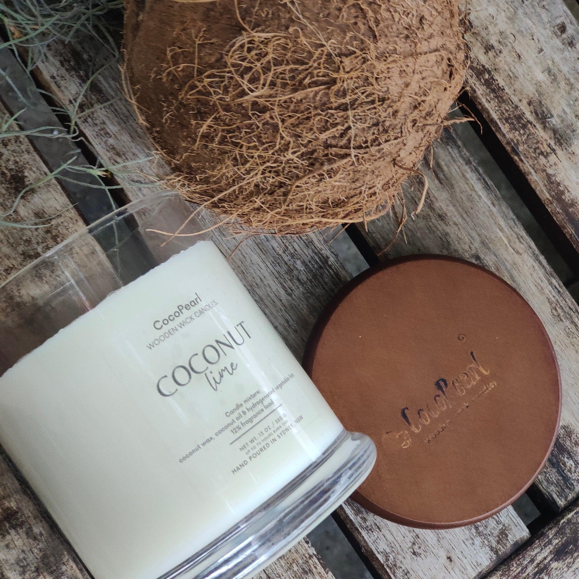 Coconut & Lime | Wooden wick - CocoPearl Candles