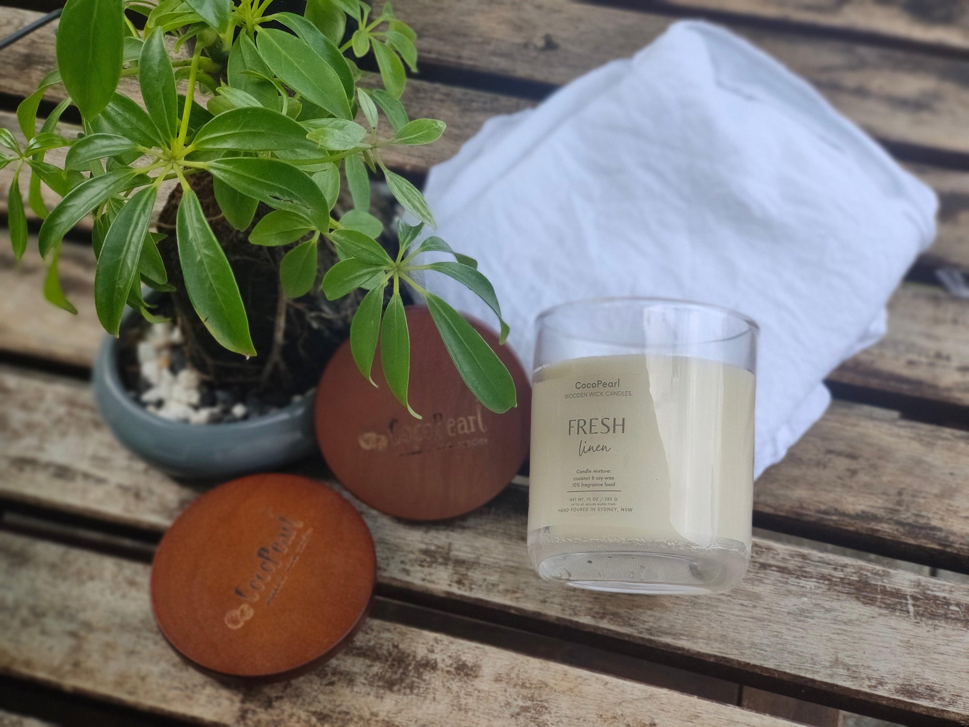 Fresh Linen | Wooden wick - CocoPearl Candles