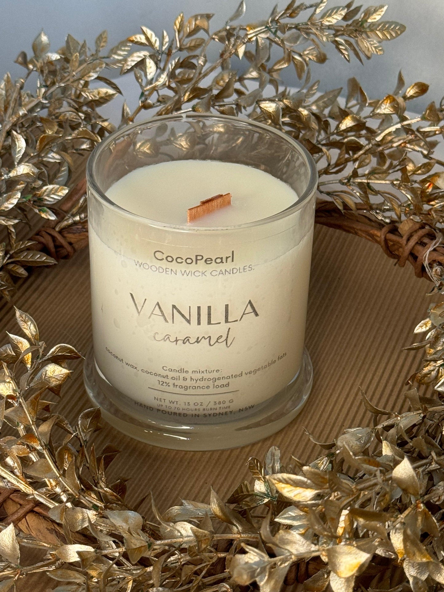 Vanilla caramel | Scented Candle - Wooden wick - Client Photo